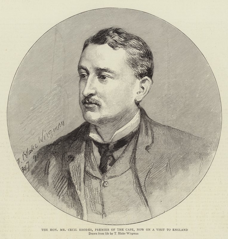 Arvoisa herra Cecil Rhodes, Kapin pääministeri, on nyt vierailulla Englannissa tekijältä Theodore Blake Wirgman