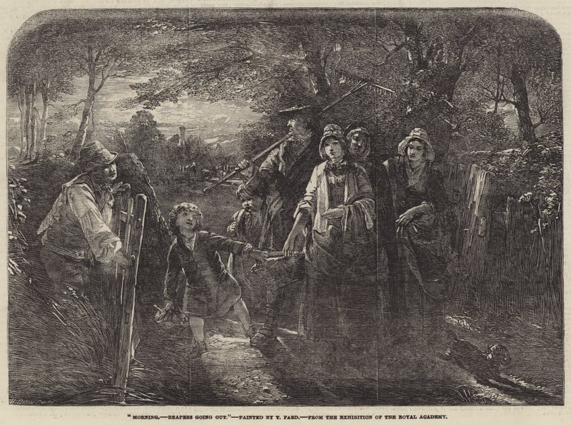 Huomenta, viikatemiehet menossa ulos tekijältä Thomas Faed