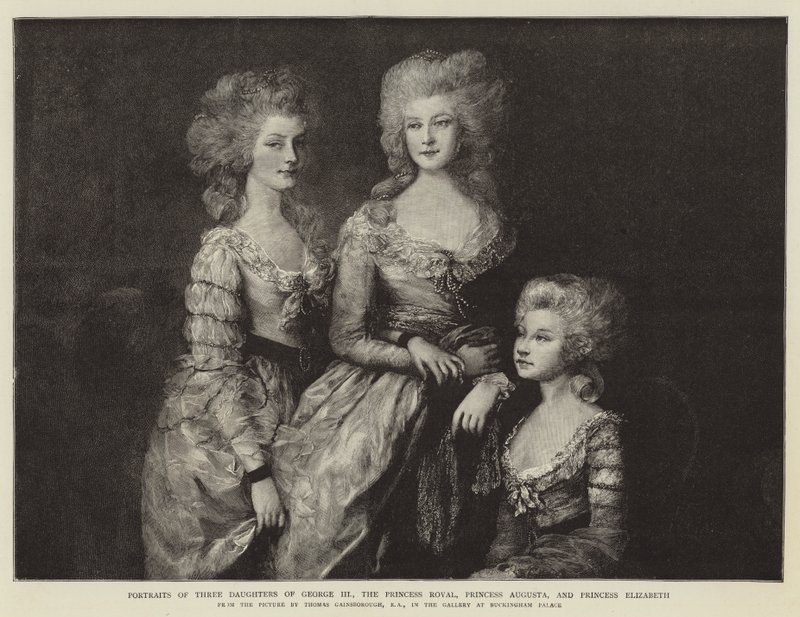 Yrjö III:n, kuninkaallisen prinsessan, prinsessa Augustan ja prinsessa Elizabethin kolme tytärtä tekijältä Thomas Gainsborough