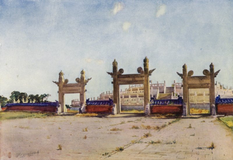 Peking, taivaan temppeli, uhrialttari tekijältä Thomas Hodgson Liddell