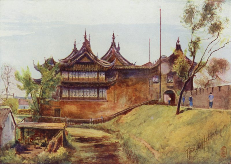 Shanghai, Piece-Goods Temple, kaupunginmuuri tekijältä Thomas Hodgson Liddell