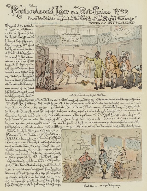 Rowlandsonin kiertue postitse, 1782 (chromolitho) tekijältä Thomas Rowlandson