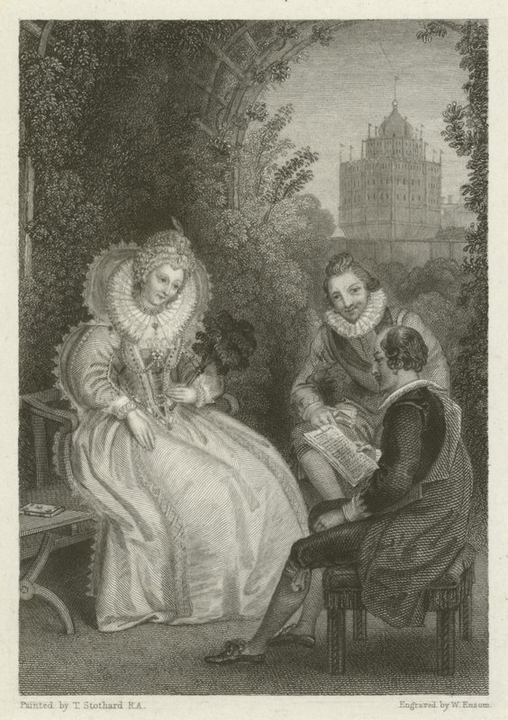Shakespearen haastattelu kuningatar Elisabetin kanssa tekijältä Thomas Stothard