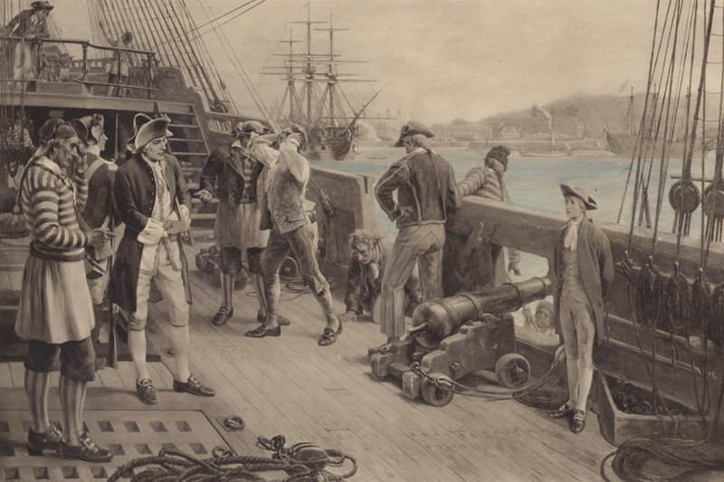 Nelsonin ensimmäinen jalkautuminen laivastoon, Chatham tekijältä Thomas after Davidson