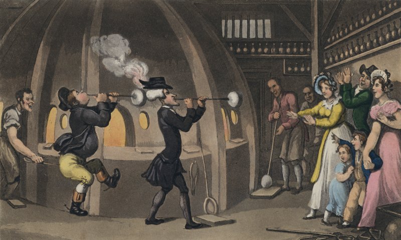 Dr Syntax in the Glass House (akvatinta) tekijältä Thomas after Rowlandson