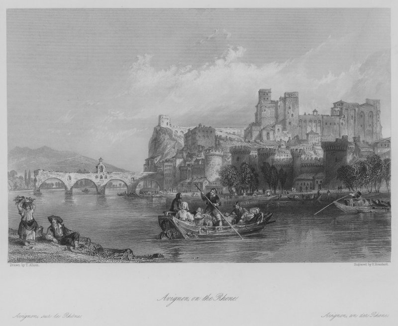 Avignon, Rhône (kaiverrus) tekijältä Thomas (after) Allom
