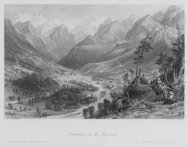 Cauterets, Pyreneillä (kaiverrus) tekijältä Thomas (after) Allom