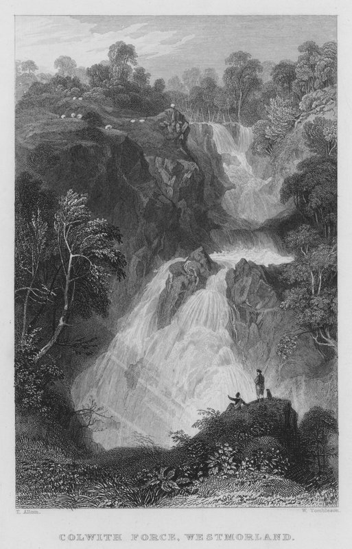 Colwith Force, Westmorland (kaiverrus) tekijältä Thomas (after) Allom