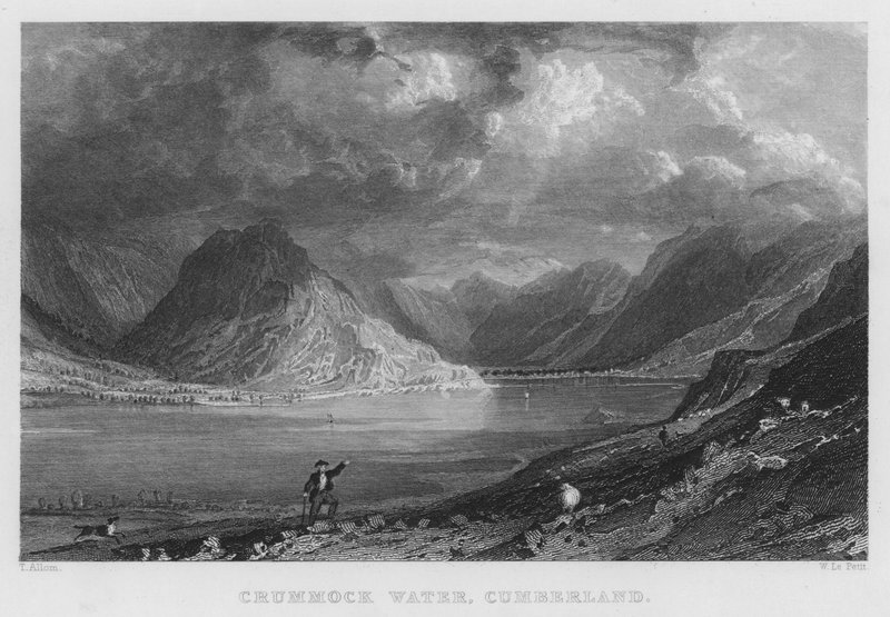Crummock Water, Cumberland (kaiverrus) tekijältä Thomas (after) Allom