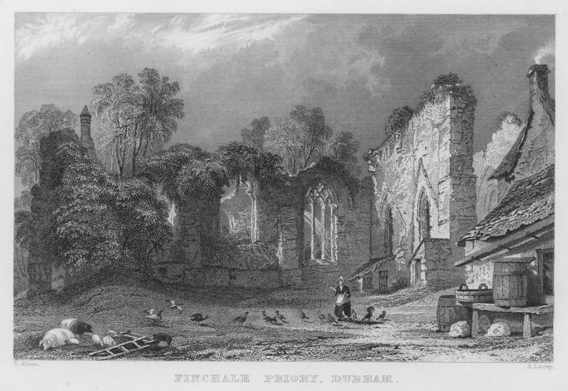 Finchale Priory, Durham (kaiverrus) tekijältä Thomas (after) Allom