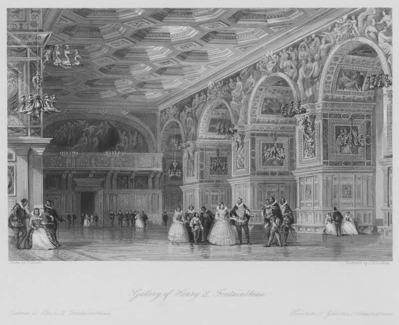 Galleria Henry II, Fontainbleau (kaiverrus) tekijältä Thomas (after) Allom