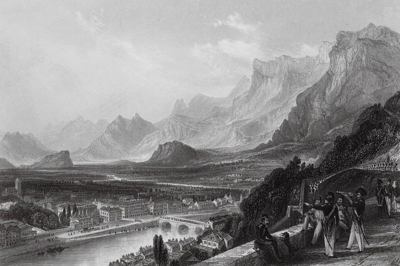 Grenoble, linnoituksesta (kaiverrus) tekijältä Thomas (after) Allom