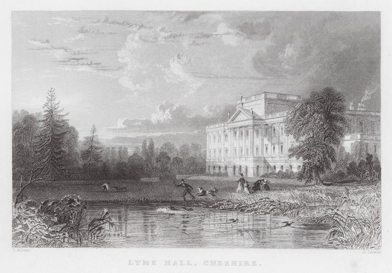Lyme Hall, Cheshire (kaiverrus) tekijältä Thomas (after) Allom