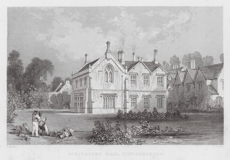 Scrivelsby Hall, Lincolnshire (kaiverrus) tekijältä Thomas (after) Allom