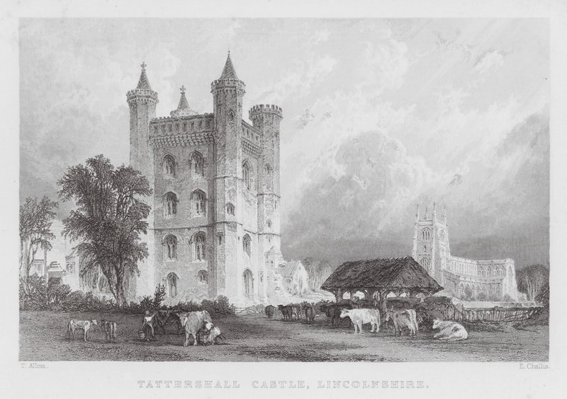 Tattershall Castle, Lincolnshire (kaiverrus) tekijältä Thomas (after) Allom