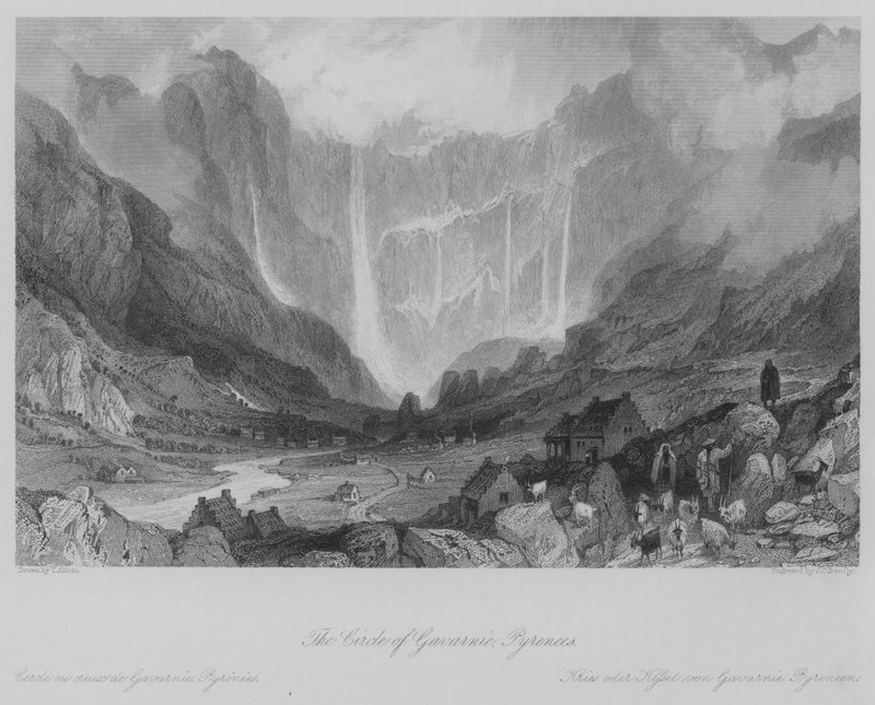 Gavarnien ympyrä, Pyreneet (kaiverrus) (kaiverrus) tekijältä Thomas (after) Allom