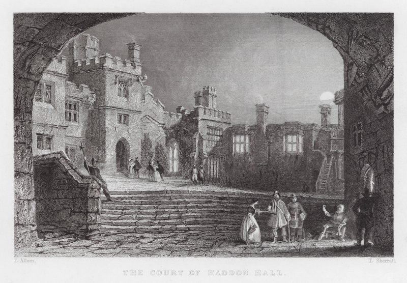 Court of Haddon Hall (kaiverrus) tekijältä Thomas (after) Allom