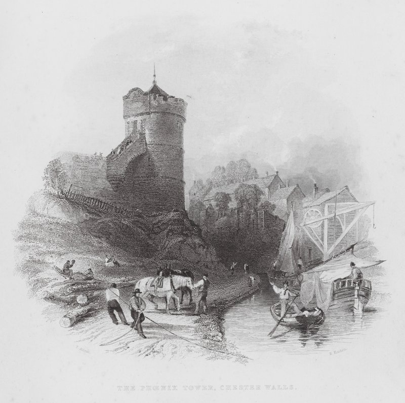 Phoenix Tower, Chester Walls (kaiverrus) tekijältä Thomas (after) Allom