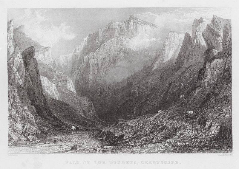 Vale of the Winnets, Derbyshire (kaiverrus) tekijältä Thomas (after) Allom
