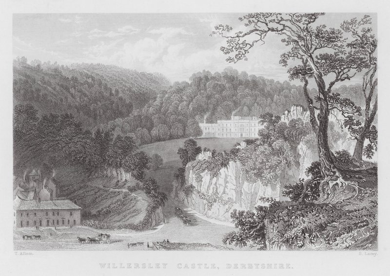 Willersleyn linna, Derbyshire (kaiverrus) tekijältä Thomas (after) Allom