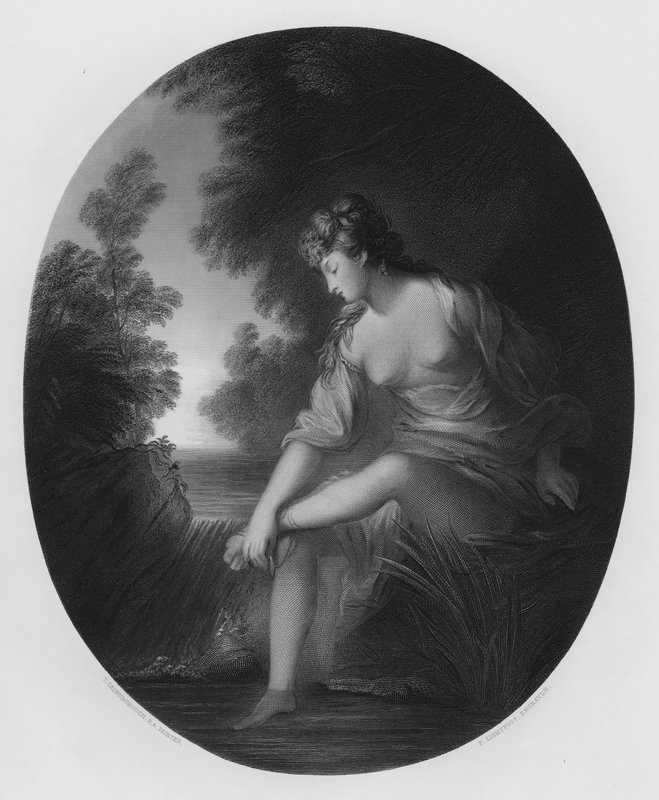 Musidora, kuvasta Vernonin galleriassa (kaiverrus) tekijältä Thomas (after) Gainsborough
