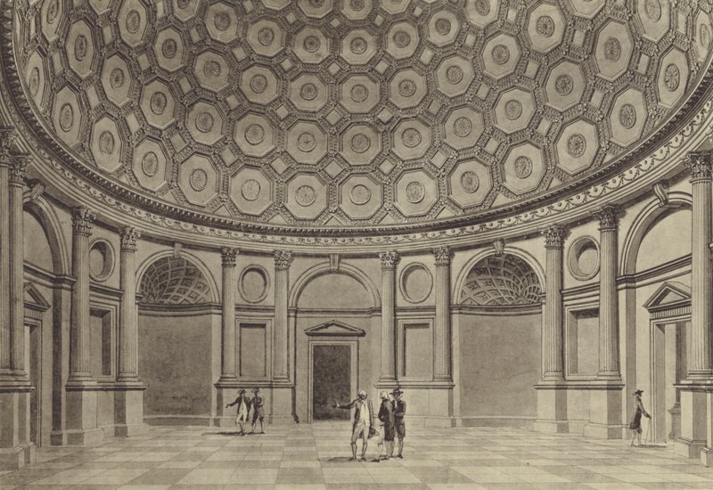 Brokers’ Exchange, Sir Robert Taylorin Rotunda, Bank of England (litho) tekijältä Thomas (after) Malton