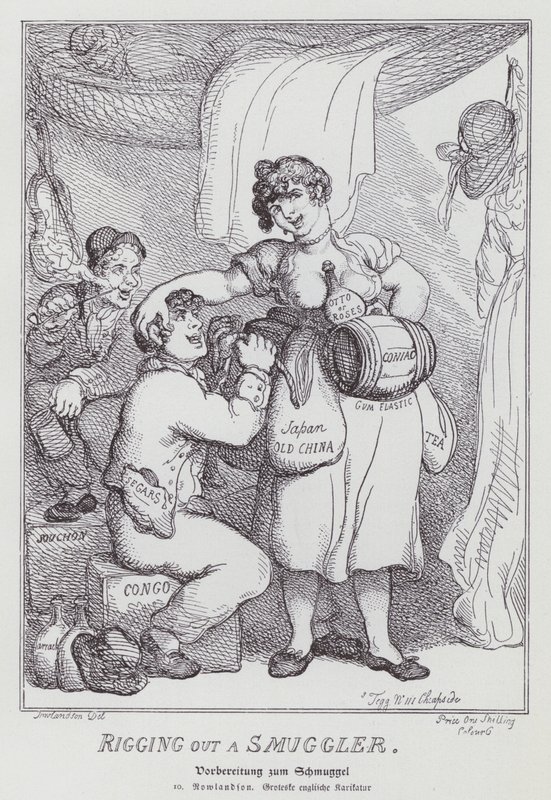 Salakuljettajan jäljittäminen (litho) tekijältä Thomas (after) Rowlandson