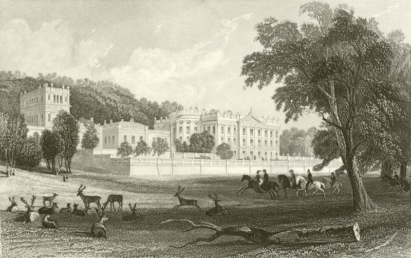 Chatsworth, Derbyshire tekijältä Thomas Allom