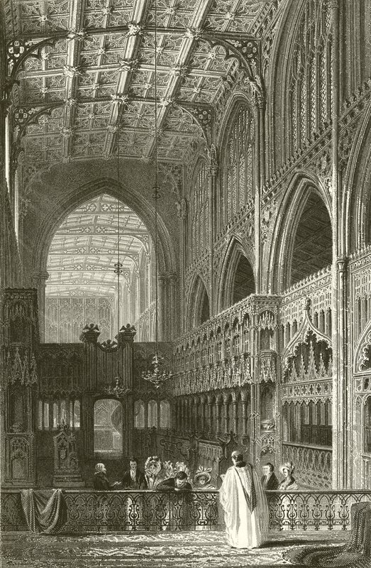 Manchesterin kollegiaalikirkon sisätilat tekijältä Thomas Allom