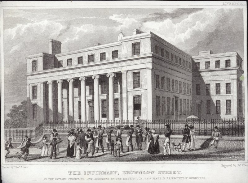 Liverpoolin sairaala, Brownlow Street tekijältä Thomas Allom