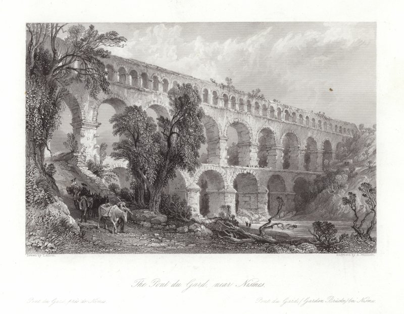 Pont du Gard, lähellä Nismesiä tekijältä Thomas Allom
