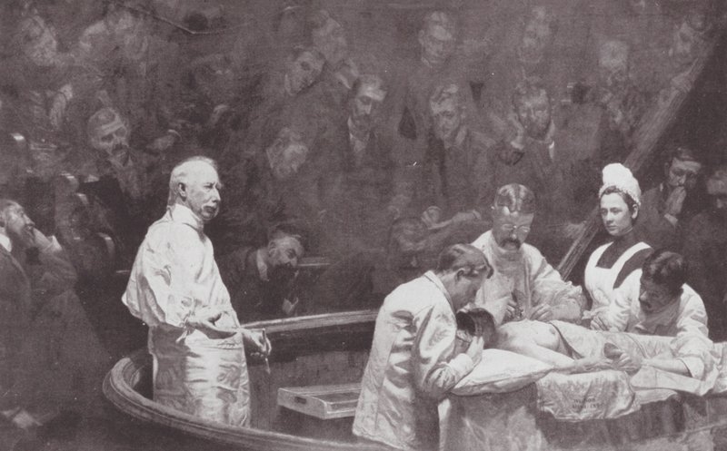 Philadelphia: D Hayes Agnew, klinikan päättyessä (litografia). tekijältä Thomas Cowperthwait (after) Eakins