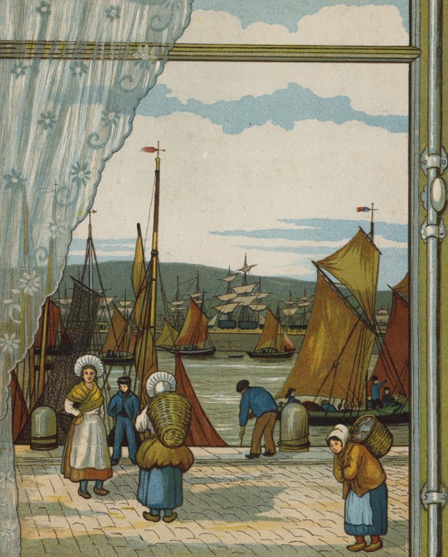 Boulogne: satama (väri litho) tekijältä Thomas Crane