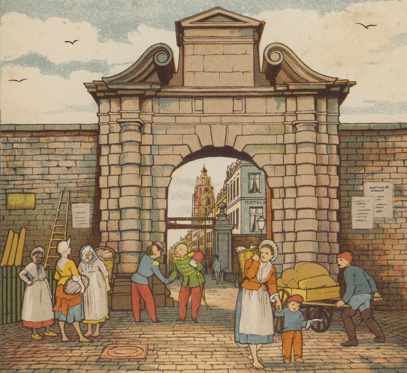 Calais: vesiportti (väri litho) tekijältä Thomas Crane