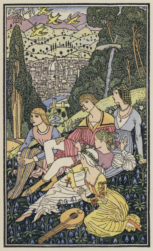 Kuvitus Boccaccion Dekameroniin (värilitro) (värilitro) tekijältä Thomas Derrick