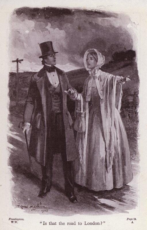 Kuvitus Wilkie Collinsin teokselle The Woman In White (litho) tekijältä Thomas Eyre Macklin