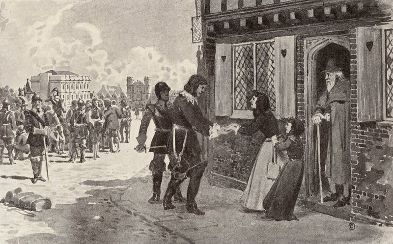 Sir Richard Fanshawe vankina Charing Crossissa (litografia) tekijältä Thomas Hamilton Crawford