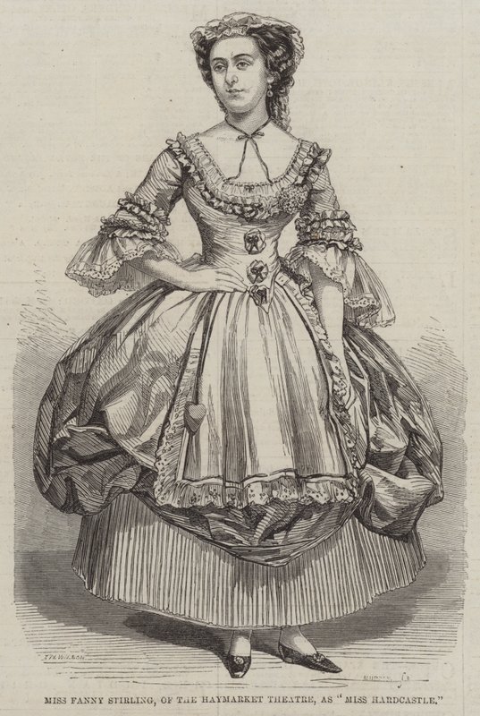 Neiti Fanny Stirling, Haymarket-teatterista, Miss Hardcastlen roolissa tekijältä Thomas Harrington Wilson