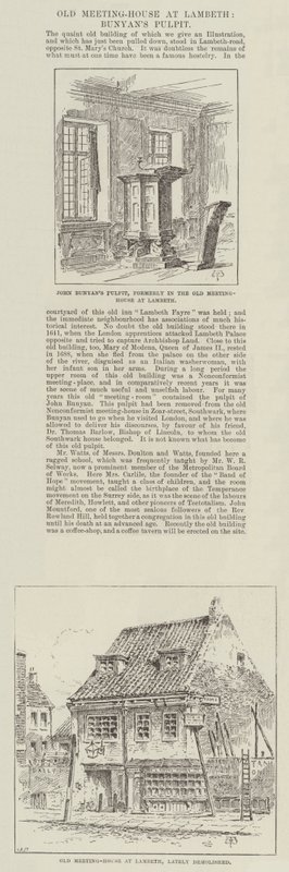 Vanha kokoustalo Lambethissa, Bunyanin saarnatuolissa tekijältä Thomas Harrington Wilson