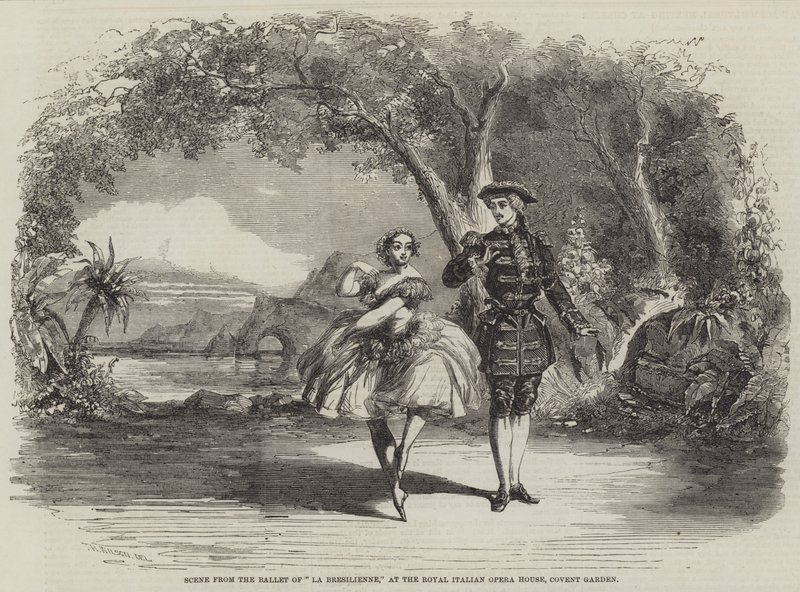 Kohtaus La Bresilienne -baletista Italian kuninkaallisessa oopperatalossa, Covent Gardenissa. tekijältä Thomas Harrington Wilson