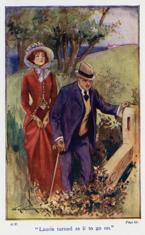 Kuvitus Louisa M Alcottin kirjaan Good Wives (värilitografia). tekijältä Thomas Heath Robinson