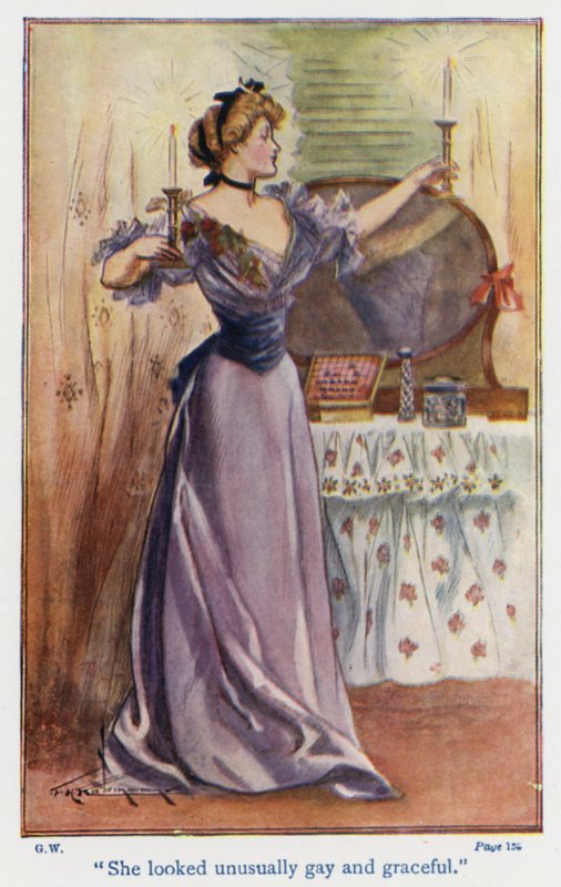 Kuvitus Louisa M Alcottin kirjaan Good Wives (värilitografia). tekijältä Thomas Heath Robinson