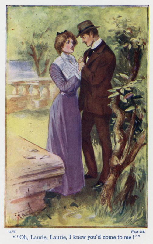 Kuvitus Louisa M Alcottin kirjaan Good Wives (värilitografia). tekijältä Thomas Heath Robinson