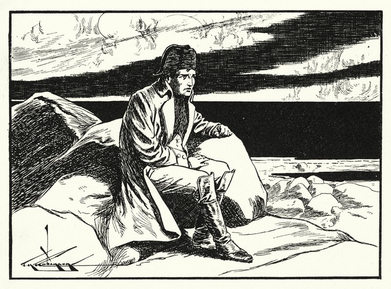 Napoleon Saint Helenalla (litografia) tekijältä Thomas Heath Robinson