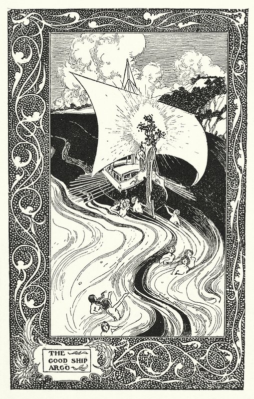 Hyvä alus "Argo" (litografia) tekijältä Thomas Heath Robinson