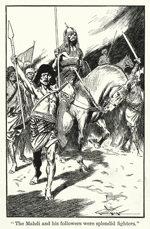 "Mahdi ja hänen seuraajansa olivat loistavia taistelijoita" (litografia) tekijältä Thomas Heath Robinson