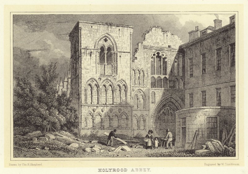 Holyrood Abbey (kaiverrus) tekijältä Thomas Hosmer (after) Shepherd