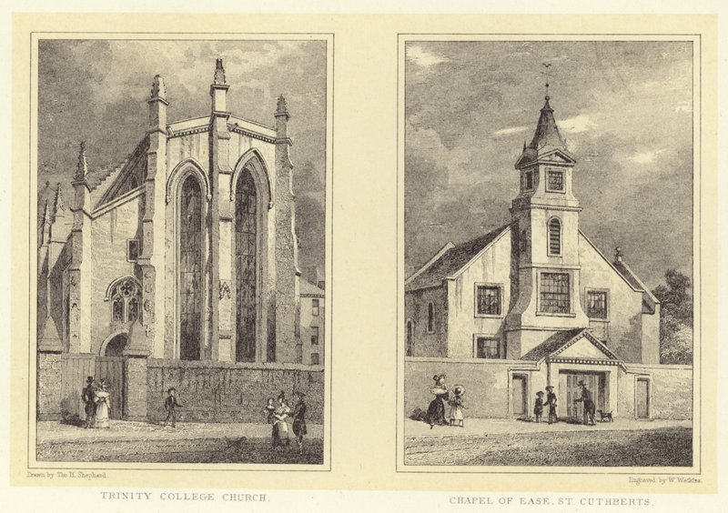 Trinity Collegen kirkko; Kappeli, St Cuthberts (kaiverrus) tekijältä Thomas Hosmer (after) Shepherd