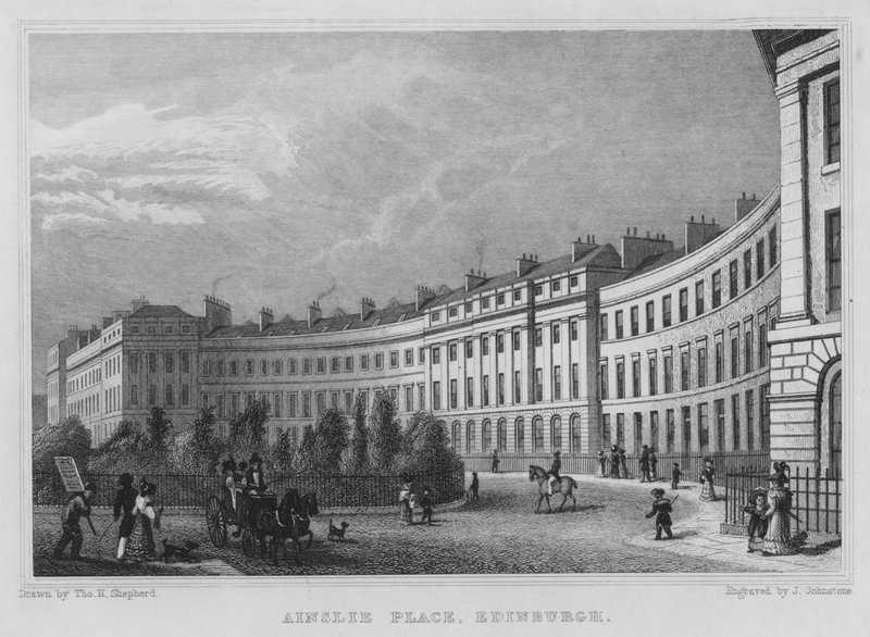 Ainslie Place, Edinburgh (kaiverrus) tekijältä Thomas Hosmer Shepherd