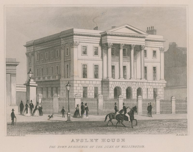 Apsley House, Hyde Park Corner, Lontoo, Wellingtonin herttuan asuinpaikka tekijältä Thomas Hosmer Shepherd